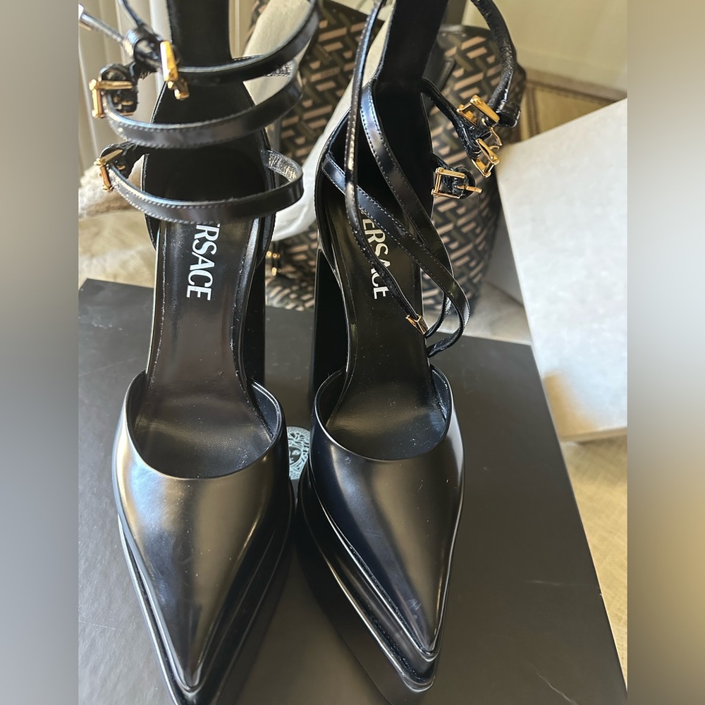 Brand new Versace platform with straps